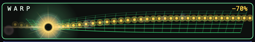 Warp control — tap distribution warping toward a singularity